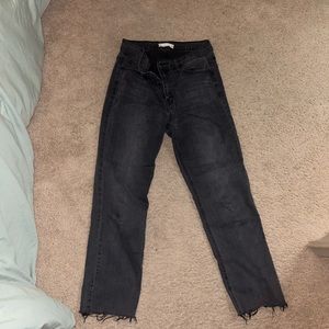 Cropped black high rise jeans